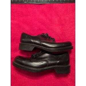VINTAGE WOLVERINE 9.5B Black Leather Uniform Oil Resistant USA Oxford Shoes